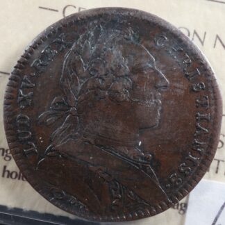 Breton-510-ICCS-EF-40-1751-Franco-American-original-jeton-token-Indian-in-lilies-277046368394-2