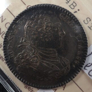 Breton 514 ICCS AU-50 1754 Franco-American original jeton silver token Beaver