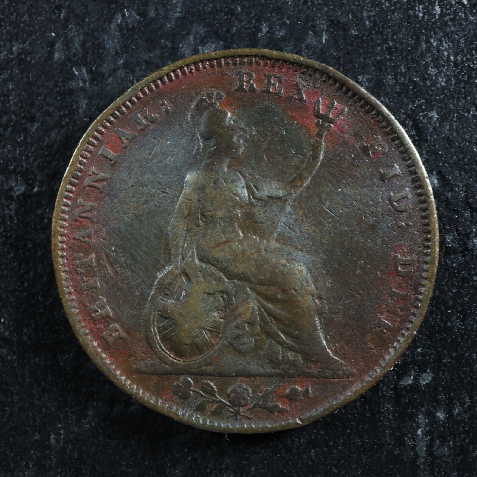 Farthing-1827-Great-Britain-KM703-Copper-one-UK-GB-Grande-Bretagne-14-275850986444-2