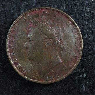 Farthing 1827 Great Britain KM#703 Copper one UK GB Grande-Bretagne 1/4