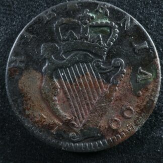 Halfpenny 1766 Ireland KM#137 harp copper Irlande Éire