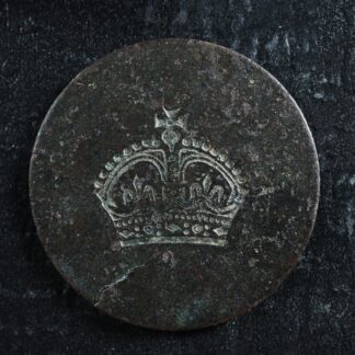 Incuse Tudor crown token Copper AE English Great Britain GB