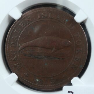 LC-1 NGC VF Details One penny token 1815 Magdalen Island Lower Canada Breton 520