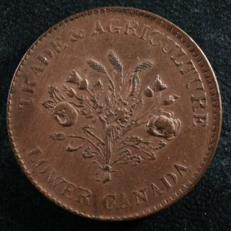 LC-3A2 Un Sous token Lower Bas Canada Bank of Montreal Québec Bouquet Breton 714