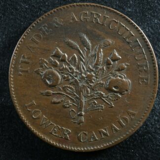 LC-3A3 Un Sous token Lower Bas Canada Bank of Montreal Québec Bouquet Breton 714