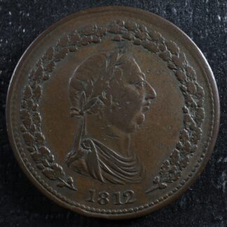 LC-47B1 One Penny token 1812 Lower Bas Canada Quebec Tiffin Commerce Breton 958