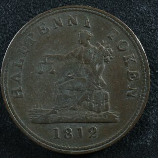 LC-48A4 Halfpenny token 1812 Lower Bas Canada Quebec Tiffin Breton 960