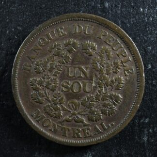 LC-5A3 Un Sou token Lower Bas Canada Quebec Banque du Peuple Breton 715