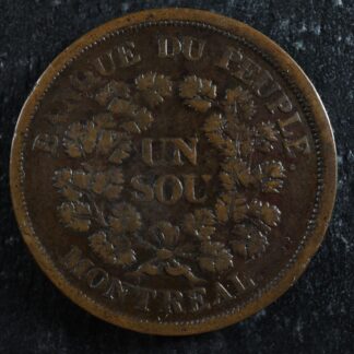 LC-5A5 Un Sou token Lower Bas Canada Quebec Banque du Peuple Breton 715