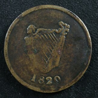 LC-60-14 1820 token Lower Bas Canada Quebec Bust and Harp Breton 1012