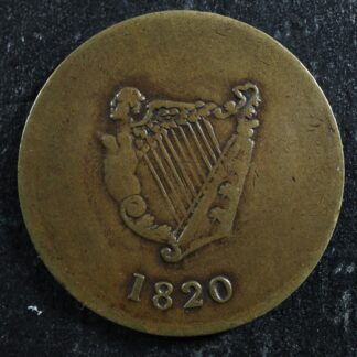 LC-60-17 1820 token Lower Bas Canada Quebec Bust and Harp Breton 1012