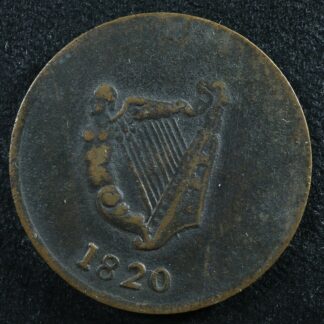 LC-60-9 1820 token Lower Bas Canada Quebec Bust and Harp Breton 1012
