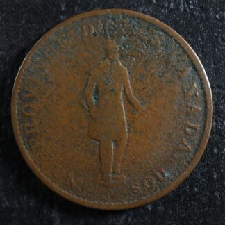 LC-8B1 Halfpenny token Un sou 1837 Lower Bas Canada Quebec Bank Breton 522