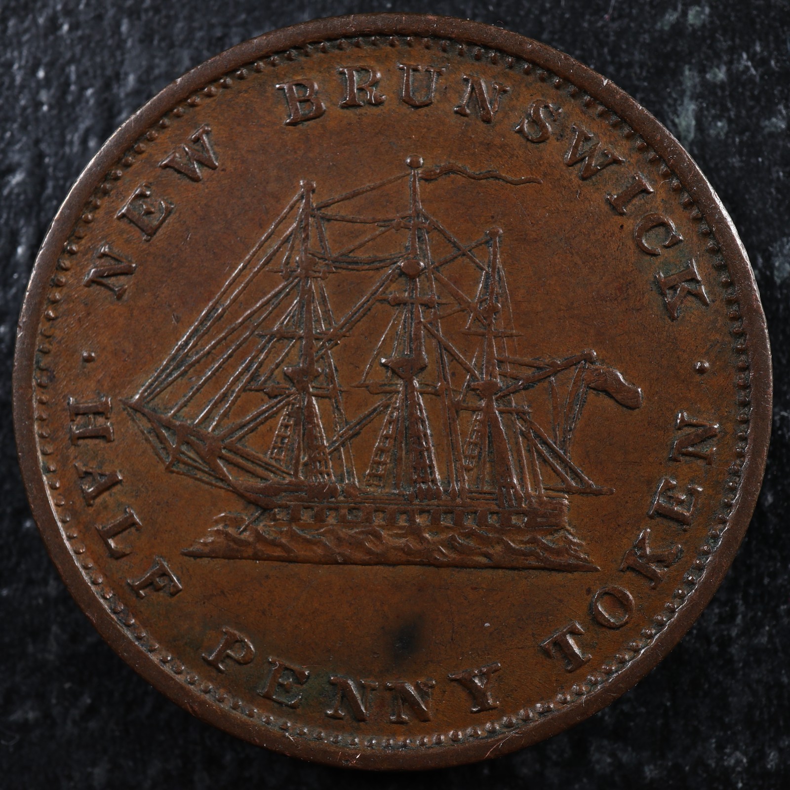 NB-1A2-Halfpenny-token-1843-Canada-Nouveau-New-Brunswick-Ship-Breton-910-277569642094-2