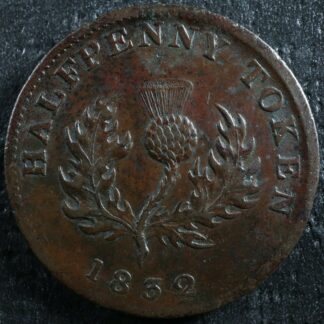 NS-1D2 Halfpenny 1832 Canada token Nova Scotia Thistle Breton 871