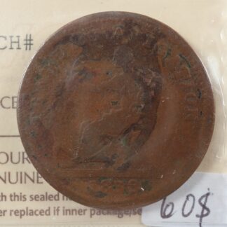 NS-22B2 ICCS VG-8 One stiver 1838 token Canada Pure Copper Preferable to Paper