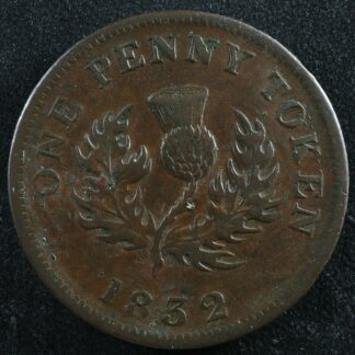 NS-2B1 One penny token 1832 Canada Nova Scotia Thistle Breton 870
