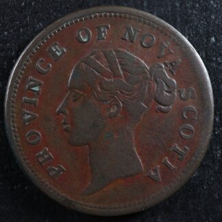 NS-2C1 One Penny token 1840 Canada Nova Scotia Thistle 7 fringes Breton 873