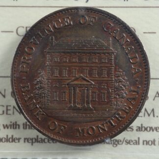 PC-1B3 ICCS EF-45 Halfpenny 1844 token Province of du Canada Montreal Breton 527