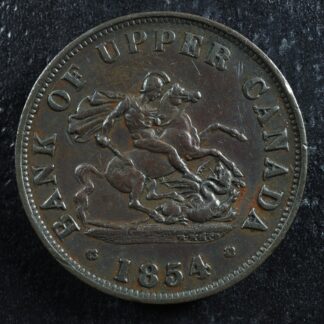 PC-5C2 Halfpenny 1854 token Crosslet 4 Bank of Upper Canada Breton 720