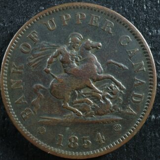 PC-6C2 One Penny 1854 token Crosslet 4 Bank of Upper Canada Breton 719