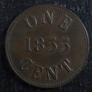 PE-6A1 One cent 1855 token Canada PEI Prince Edward Island Breton 920