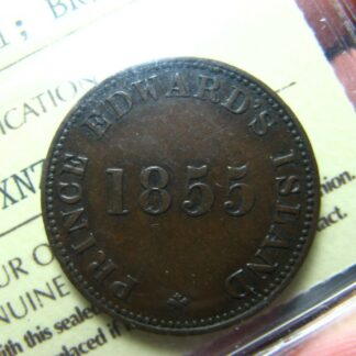 PE-7A1 ICCS EF-40 1855 token Canada PEI Prince Edward Island Breton 918