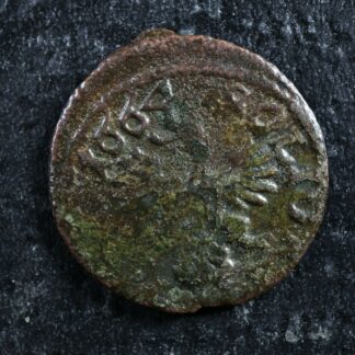 Szeląg koronny 1664 Polish–Lithuanian Commonwealth KM#110 copper szelag koronny