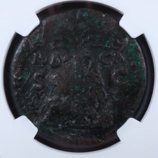 Titus Sestertius 80-81 Rome RIC 153 Judaea Capta NGC F with cuts Sesterce