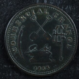 UC-13 Halfpenny token 1833 Upper Canada brass Commercial Change ship Breton 731