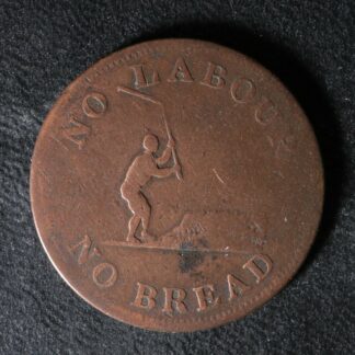 UC-4A3 Halfpenny token Upper Canada No labour No bread Breton 1010