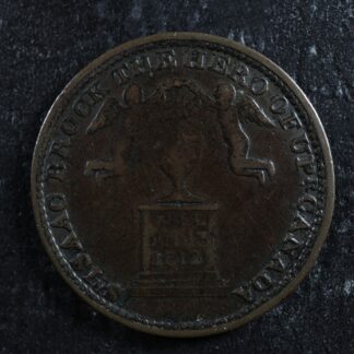UC-6A7 Halfpenny 1816 Isaac Brock token Upper Canada Ontario Breton 724