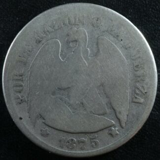 Un peso 1875 So Chile KM#142.1 Silver Chili 1