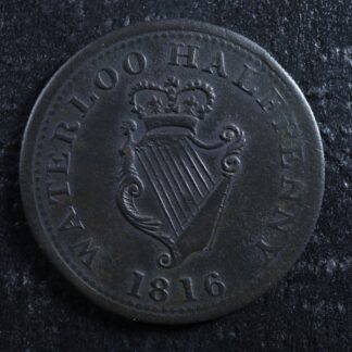 WE-10A2 Halfpenny 1816 token Wellington Waterloo Canada Harp Breton 981