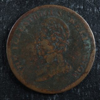 WE-10A2 Halfpenny 1816 token Wellington Waterloo Canada Harp Breton 981