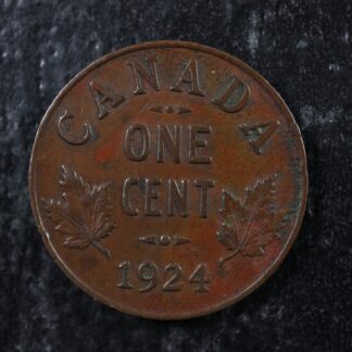 1 cent 1924 Canada one small penny King George V c ¢ VF-30