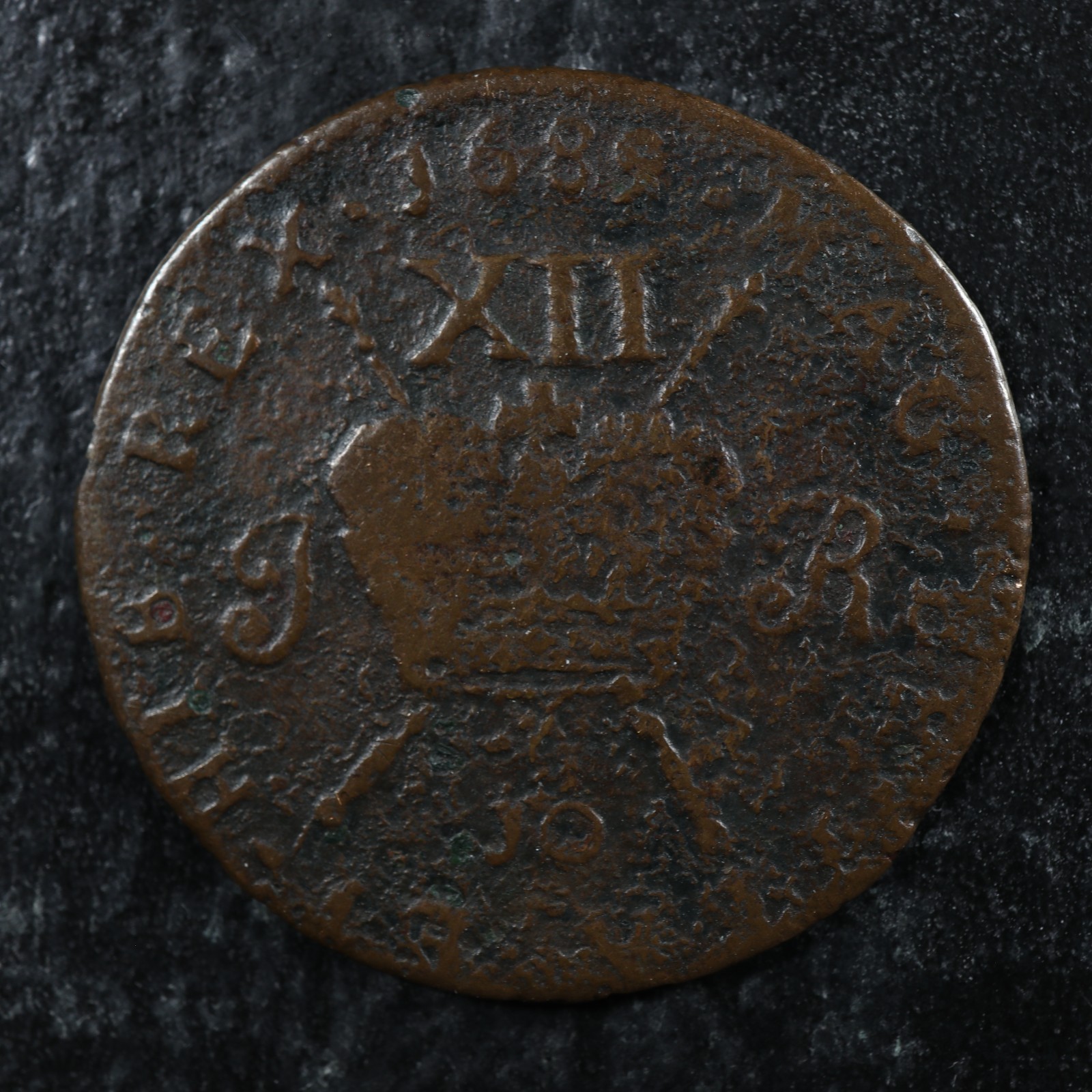 1-shilling-10r-December-1689-Dublin-Ireland-KM94-Brass-Gun-Money-Irlande-Eire-278013049955-2