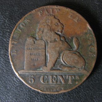 5 centimes 1859 Belgium KM#5.1 Belgique België Belgien copper coin c cent
