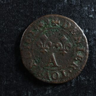 Denier tournoi 1649A Paris France KM#167 Copper Louis XIV