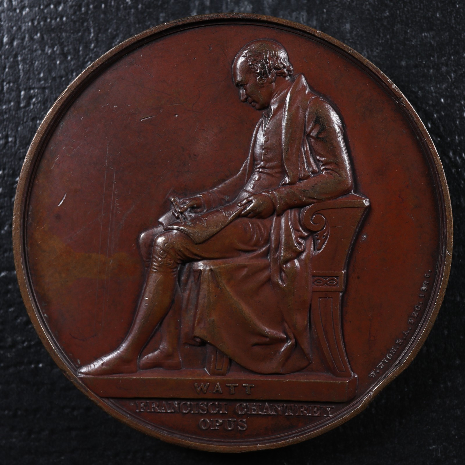 Francis-Chantrey-Art-Union-of-London-1843-British-AE-Medal-55mm-by-Wyon-277447033395-2