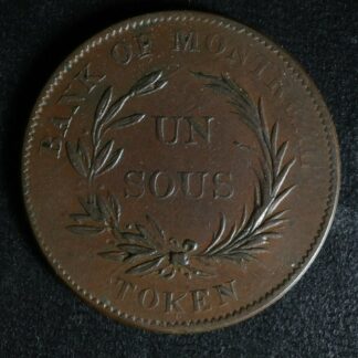 LC-3A3 Un Sous token Lower Bas Canada Bank of Montreal Québec Bouquet Breton 714