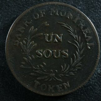 LC-3A4 Un Sous token Lower Bas Canada Bank of Montreal Québec Bouquet Breton 714