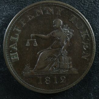 LC-46A2 Halfpenny token 1812 Lower Bas Canada Quebec Tiffin Breton 960