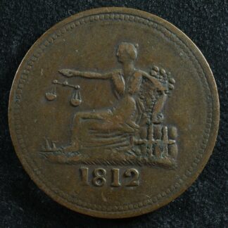 LC-48C1 TF-8 Halfpenny token 1812 Lower Bas Canada Quebec Tiffin Breton 961