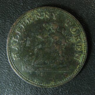 LC-56C1 Halfpenny copper token Lower Bas Canada Britannia Ship Breton 1005