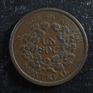 LC-5A3 Un Sou token Lower Bas Canada Quebec Banque du Peuple Breton 715