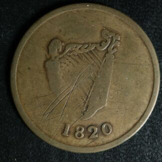 LC-60-14 1820 token Lower Bas Canada Quebec Bust and Harp Breton 1012