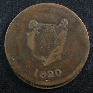 LC-60-17 1820 token Lower Bas Canada Quebec Bust and Harp Breton 1012