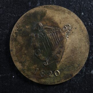 LC-60-17 1820 token Lower Bas Canada Quebec Bust and Harp Breton 1012