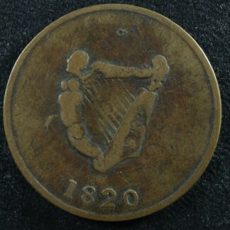 LC-60-24 1820 token Lower Bas Canada Quebec Bust and Harp Breton 1012